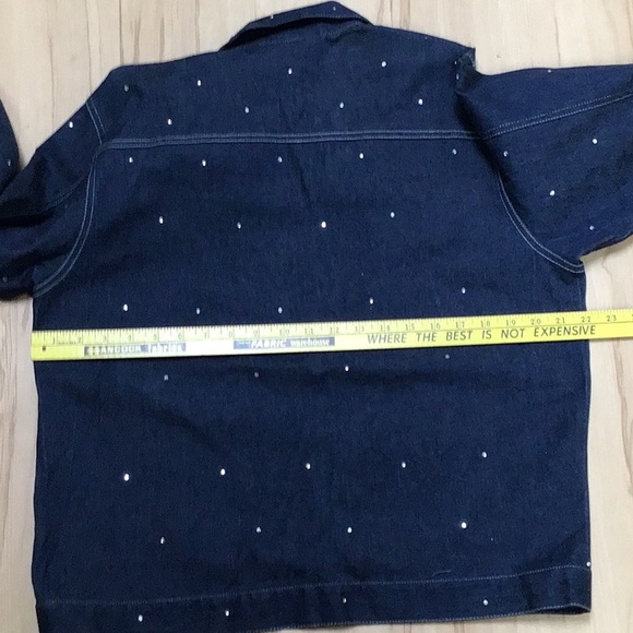 Vintage Rhinestone Studded Western Style Blue Jean Jacket Size Small - Picture 10 of 10